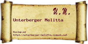 Unterberger Melitta névjegykártya