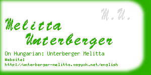 melitta unterberger business card